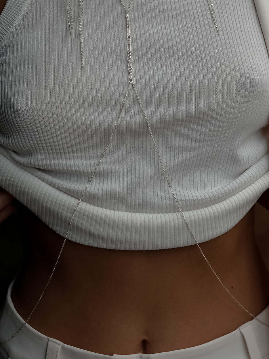 "HARNESS" BODY CHAIN SILVER