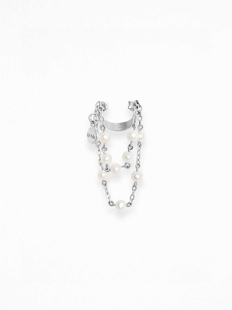 "UU FRINGE" EAR CUFF SILVER