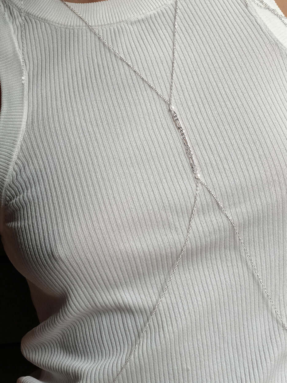 "HARNESS" BODY CHAIN SILVER