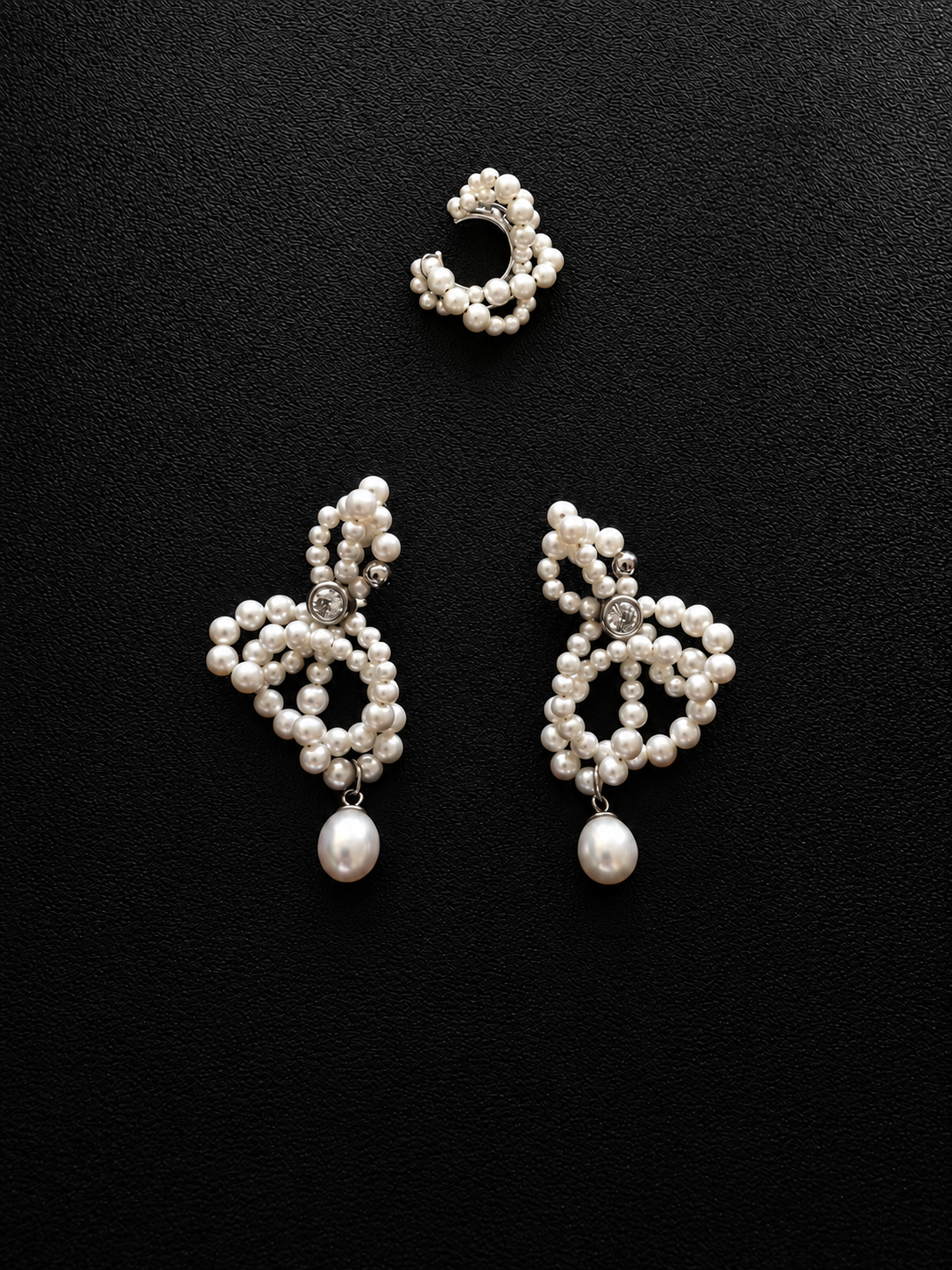 "LACE" EAR SET SILVER