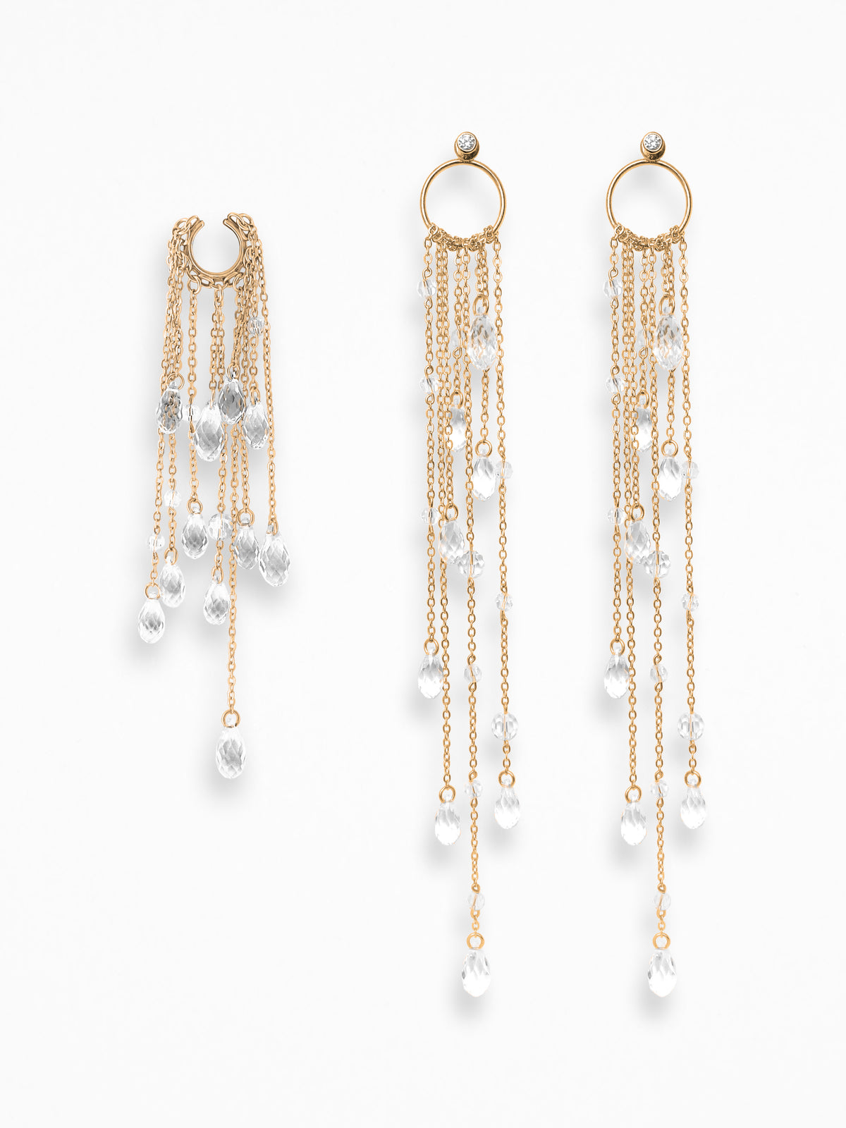 "LARMES DE GLACE" EAR SET VERMEIL