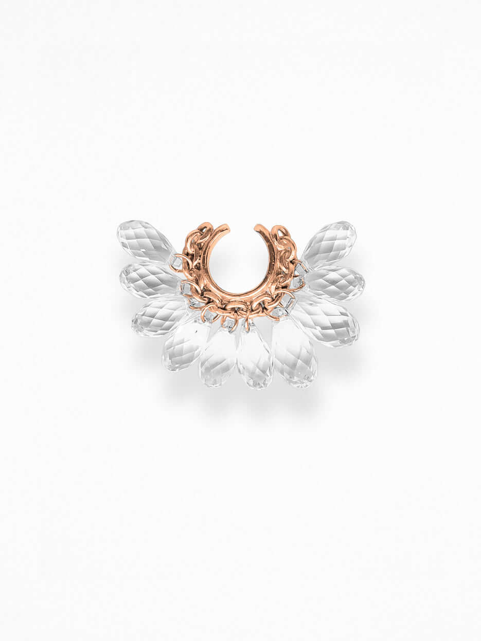 "NAKED CRYSTALS" EAR SET VERMEIL