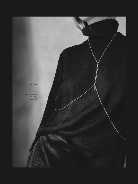 "HARNESS" CRYSTAL BODY CHAIN SILVER