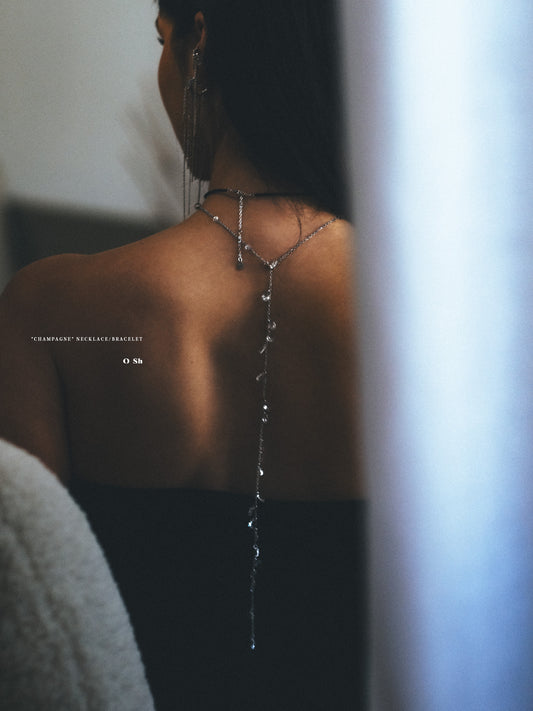"CHAMPAGNE" NECKLACE/BRACELET SILVER