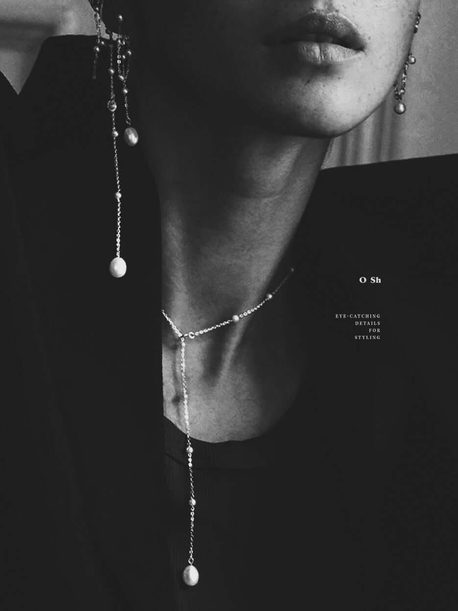 "P TIE" NECKLACE SILVER