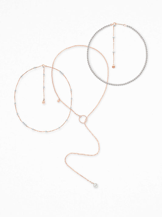 "ETHERA + PEARL CHOKER" NECK SET VERMEIL