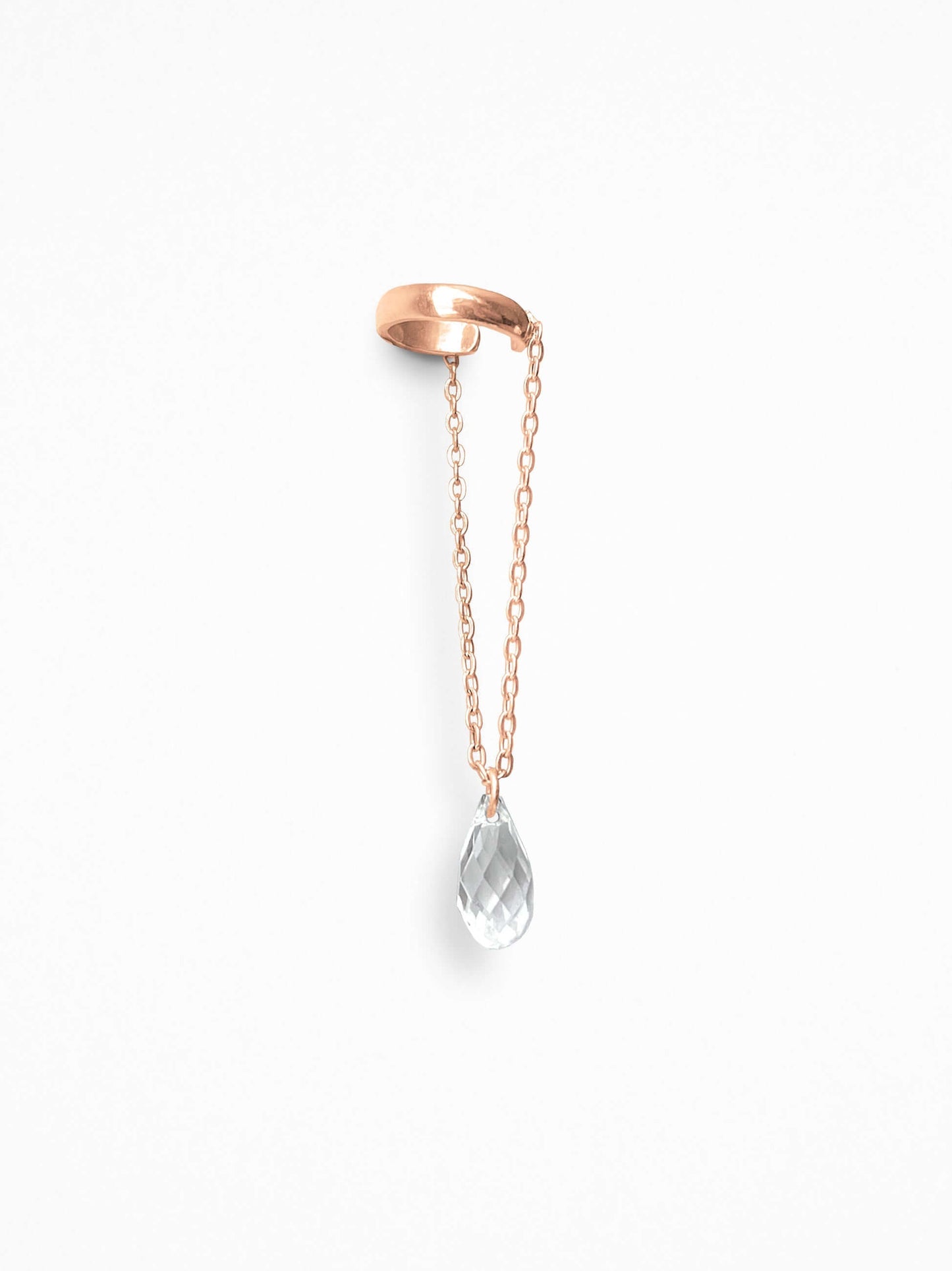 "U CRYSTAL DROP" EAR CUFF VERMEIL