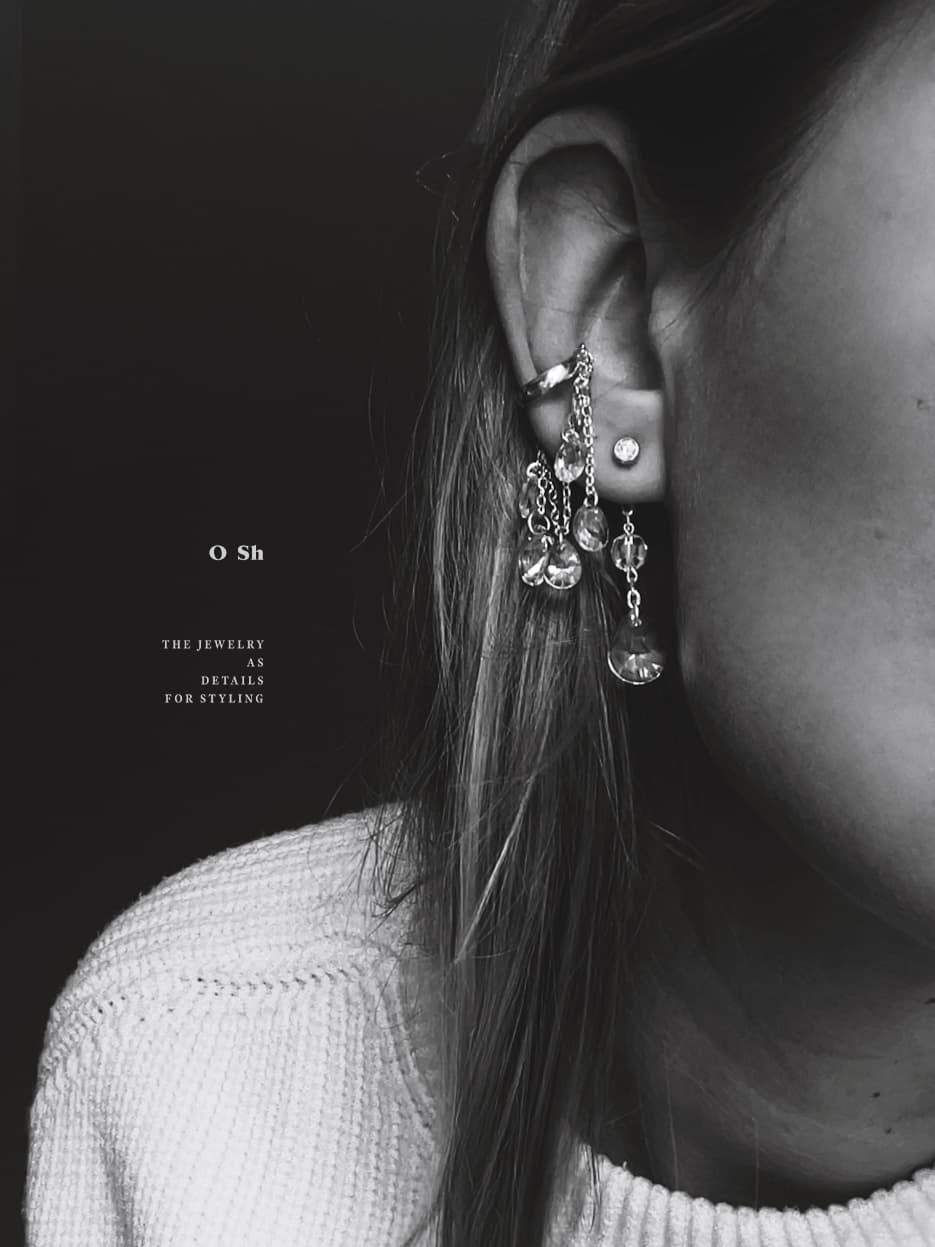 "GLIMM" EAR SET SILVER