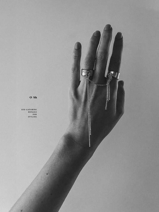 "RIPPED-CHAIN" RINGS SILVER