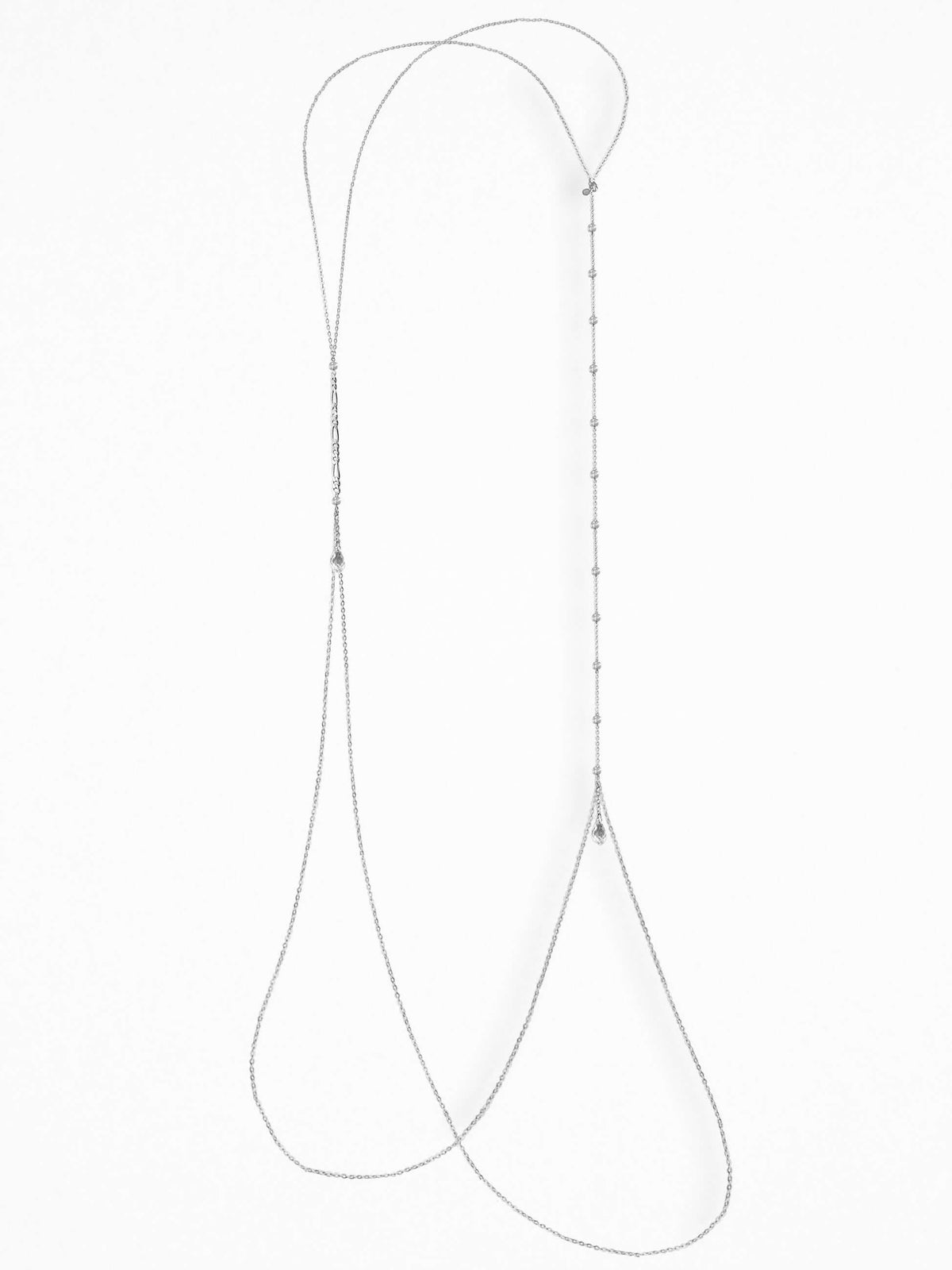 "HARNESS" CRYSTAL BODY CHAIN SILVER