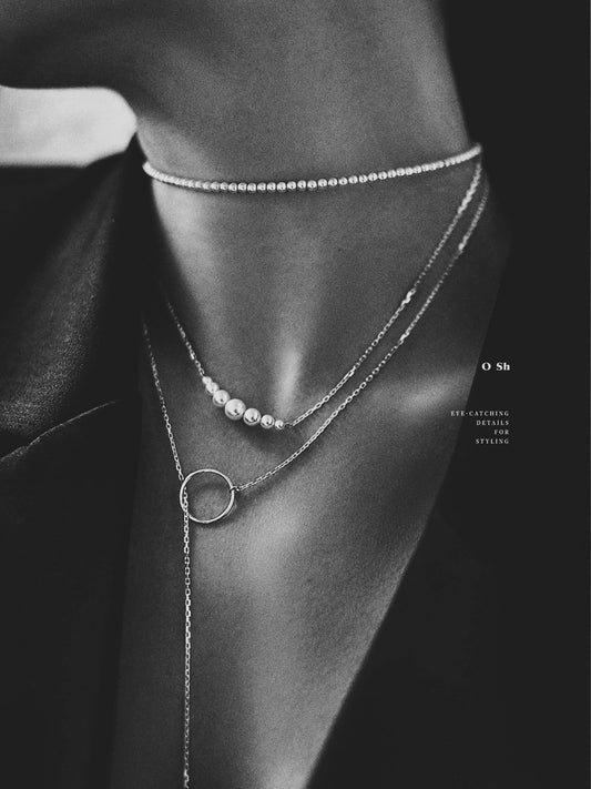 "TRINIQUE" NECK SET SILVER