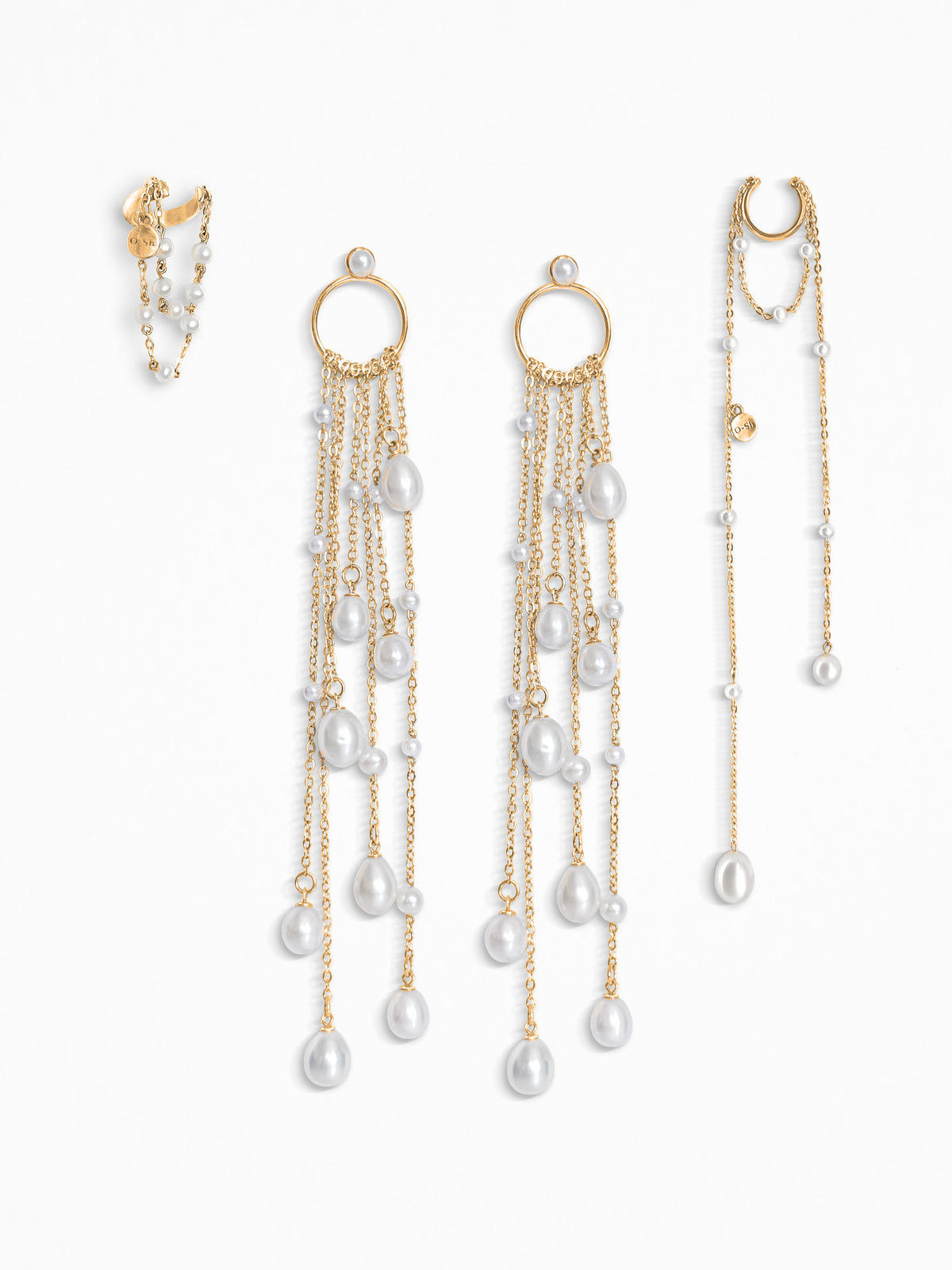 "LARMES DE PERLES" EAR SET VERMEIL