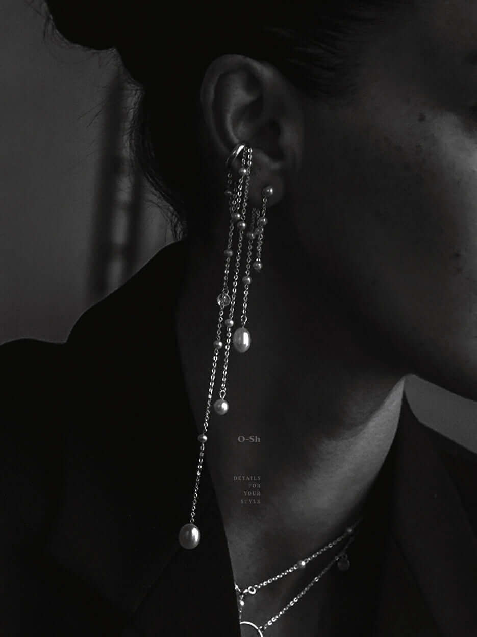 "U DROPP" EAR CUFF SILVER