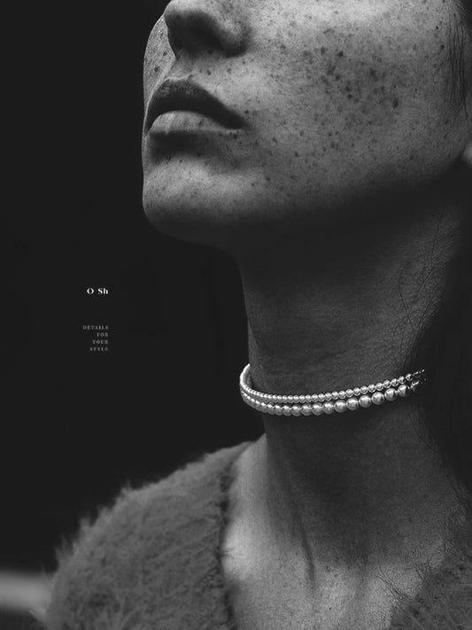 P CHOKERS SET SILVER