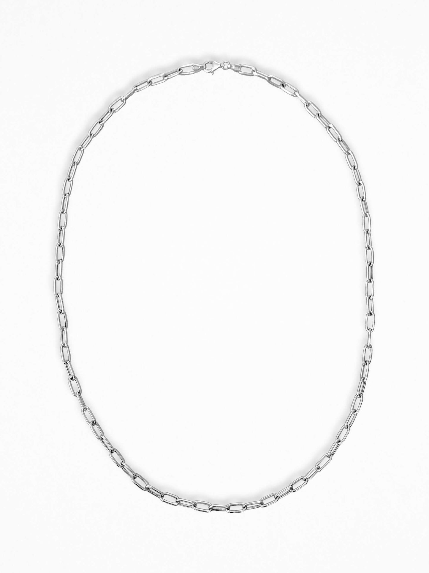 RECTANGULAR CHAIN NECKLACE SILVER