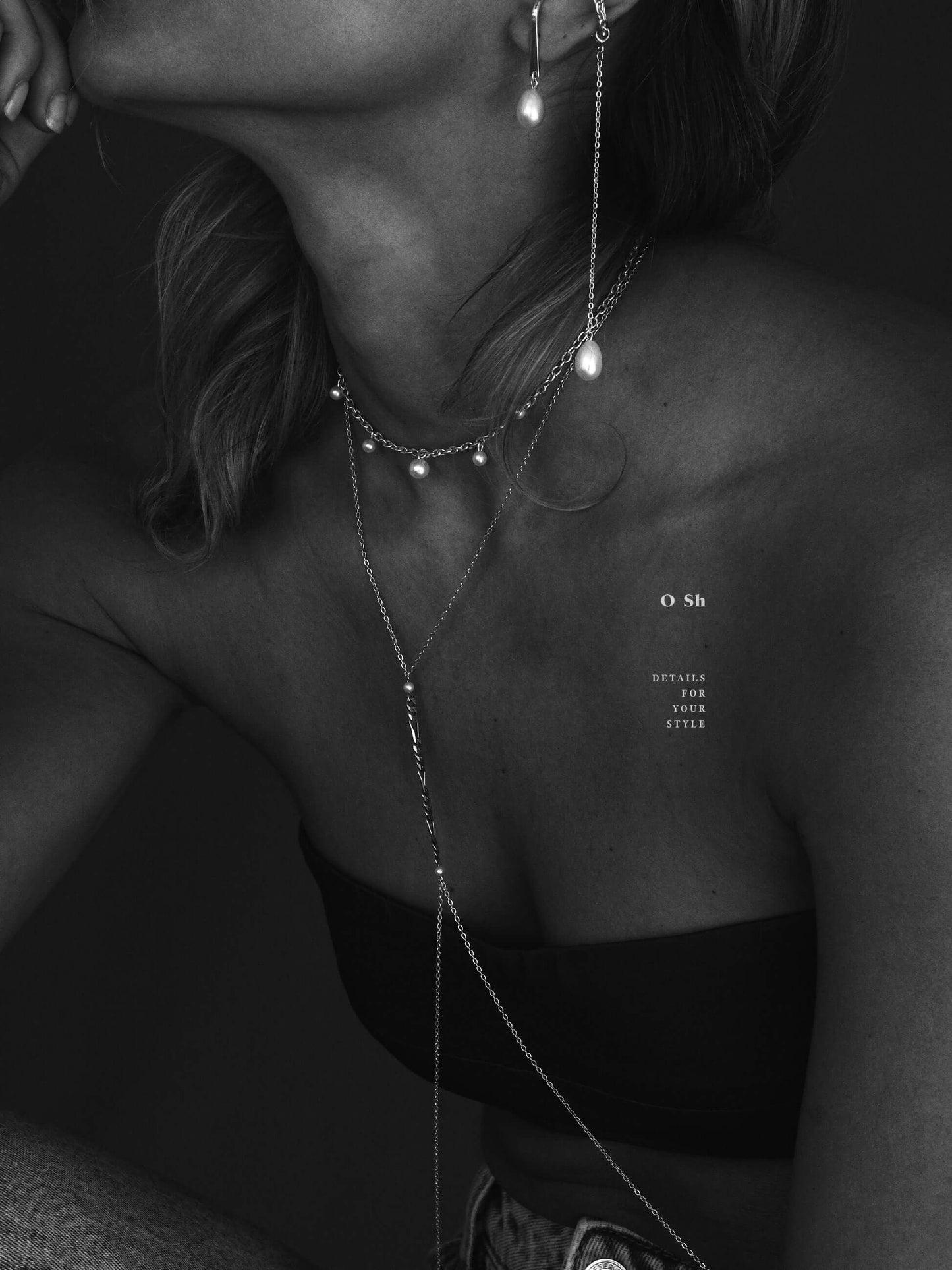 DANGLE PEARL NECKLACE SILVER