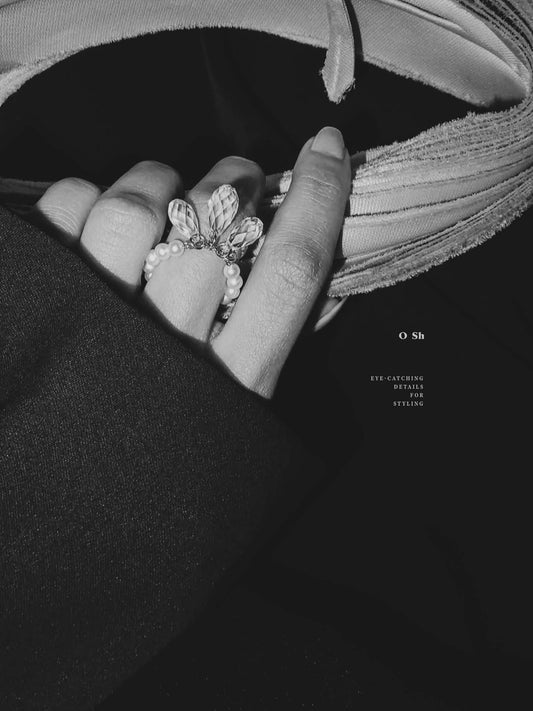 "NAKED CRYSTALS" "PEARLS" RING SILVER
