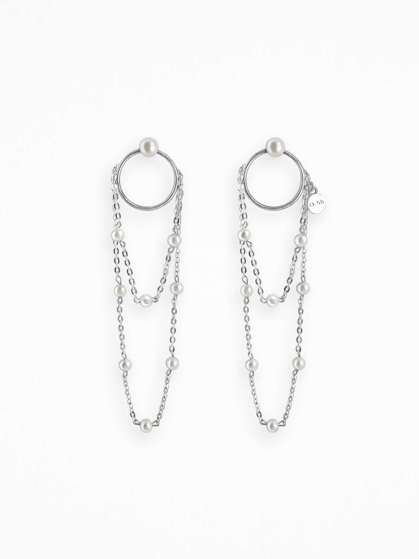 "O FRINGE" EARRINGS SILVER