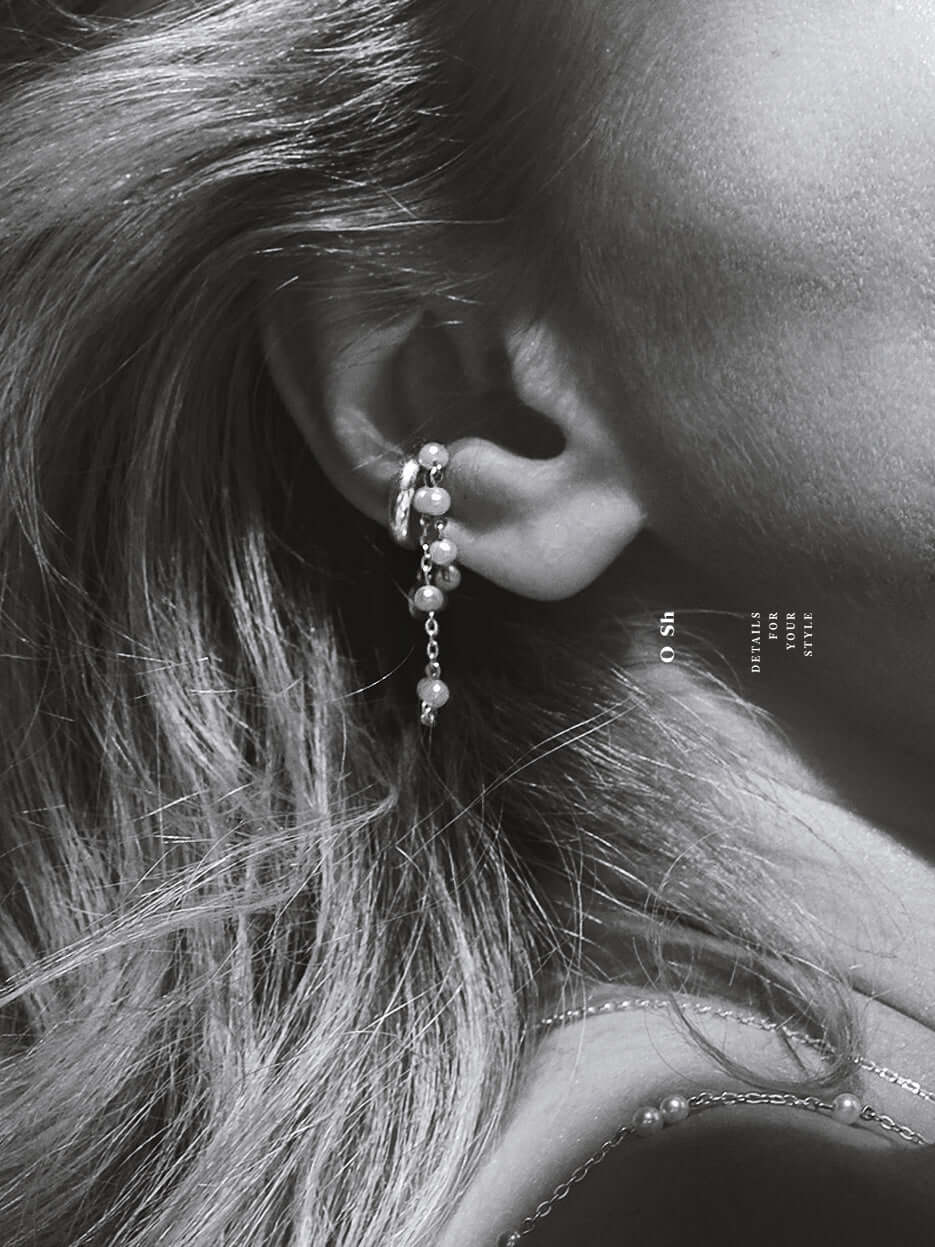 "UU FRINGE" EAR CUFF VERMEIL