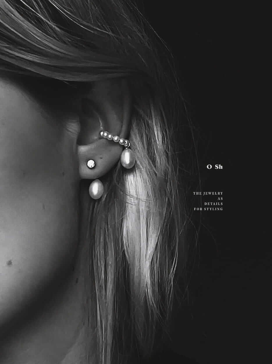 "MISTDROP" EAR CUFF SILVER