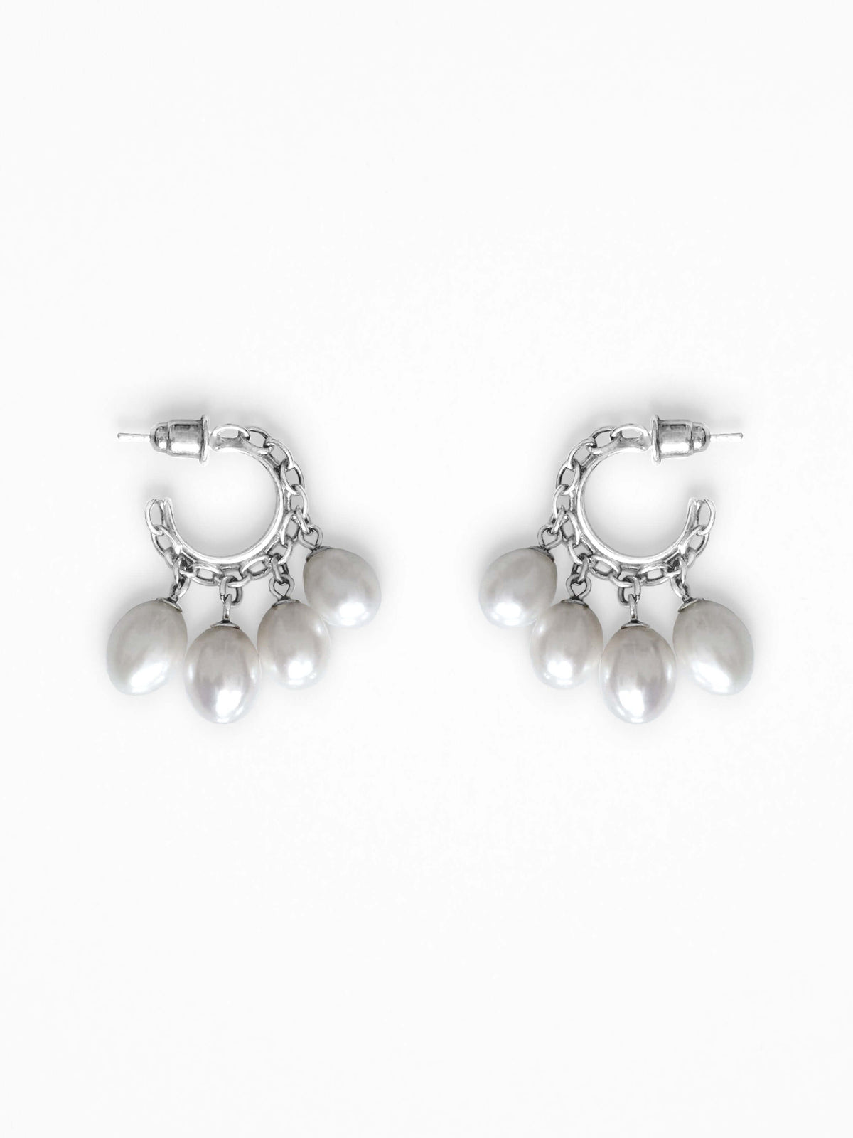 "PSHELL" MINI HOOP EARRINGS SILVER