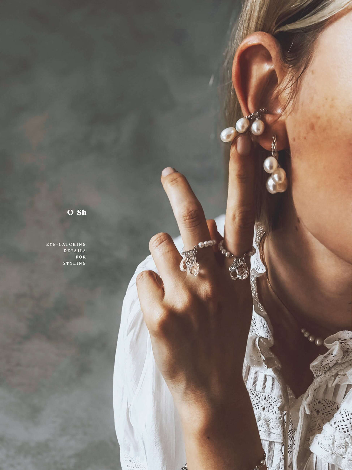 "NAKED CRYSTALS" "PEARLS" RING VERMEIL