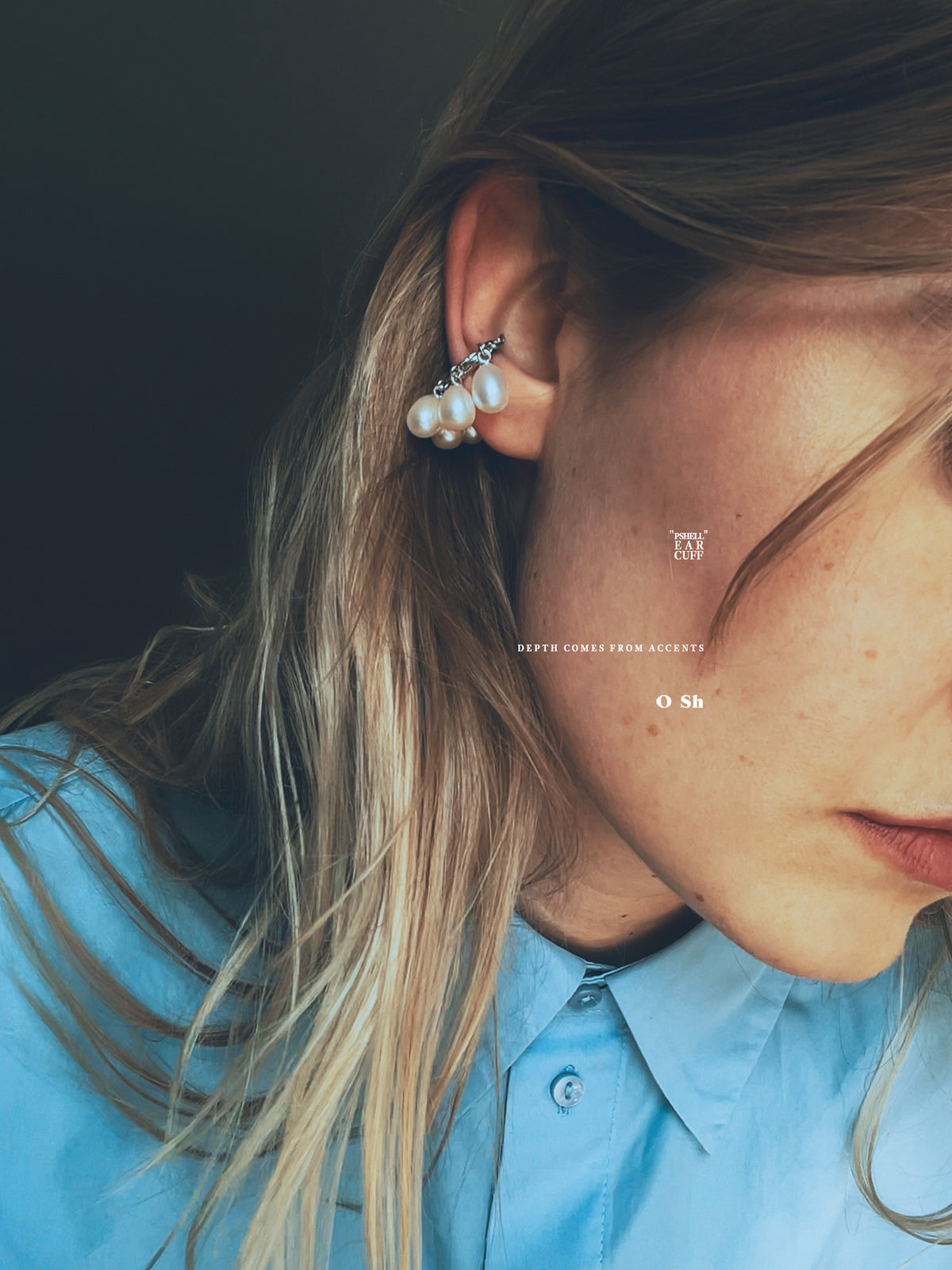 "PSHELL" EAR CUFF SILVER