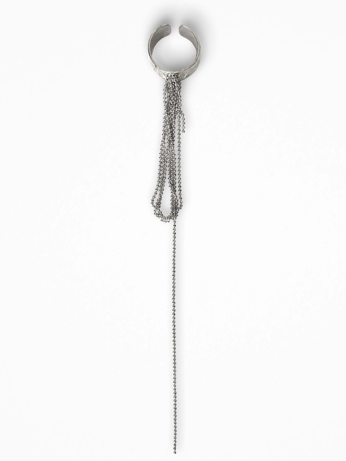 "RIPPED-CHAIN" RING SILVER