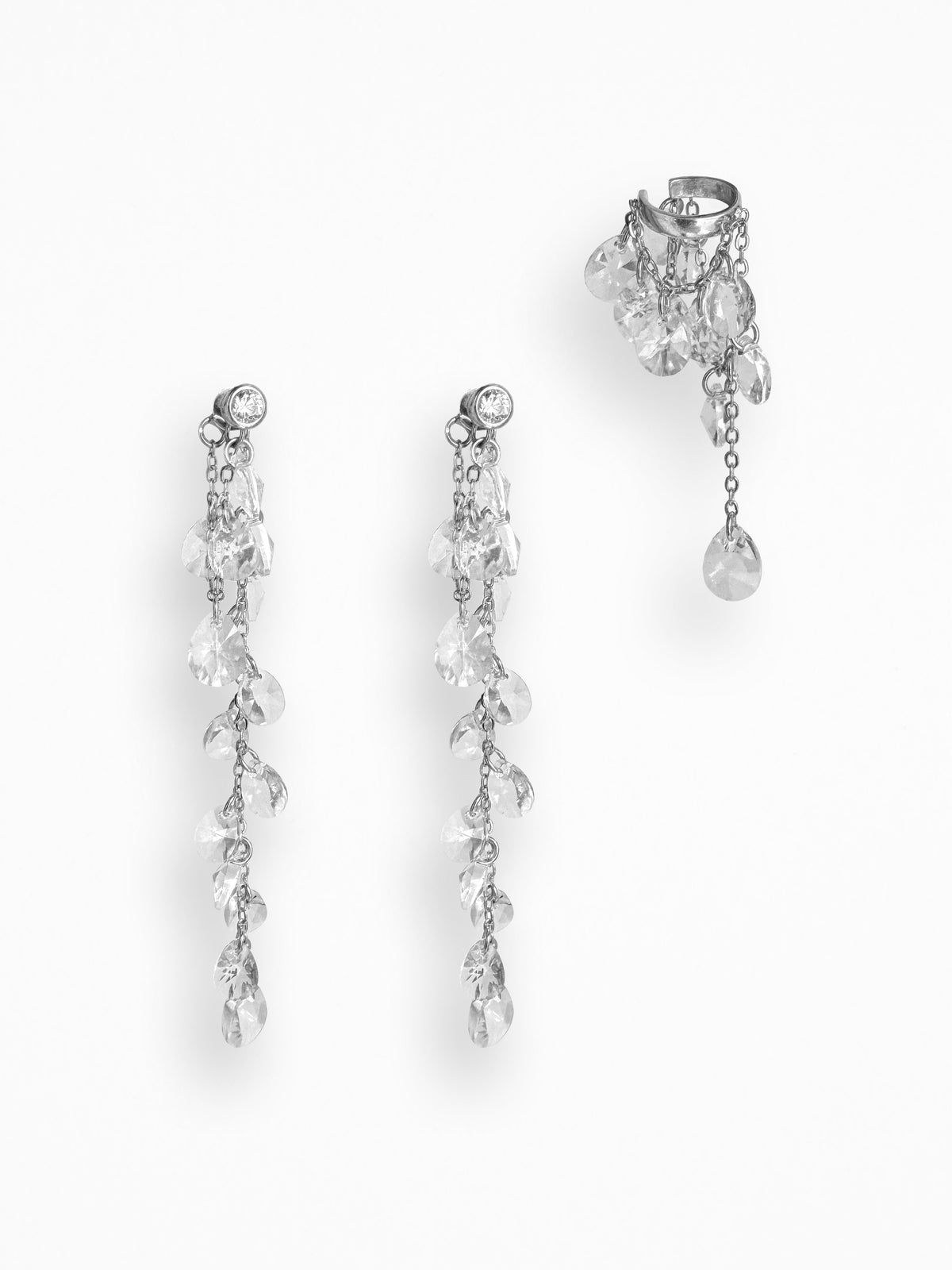 "CHAMPAGNE" EAR SET SILVER
