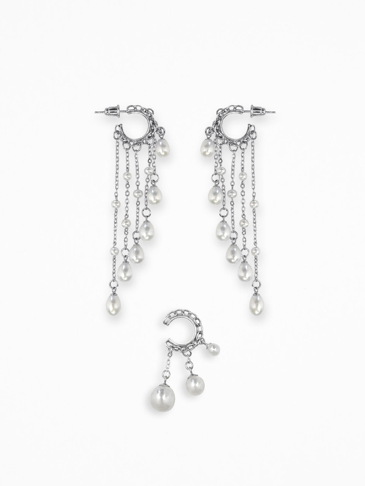 "AERA" EAR SET SILVER