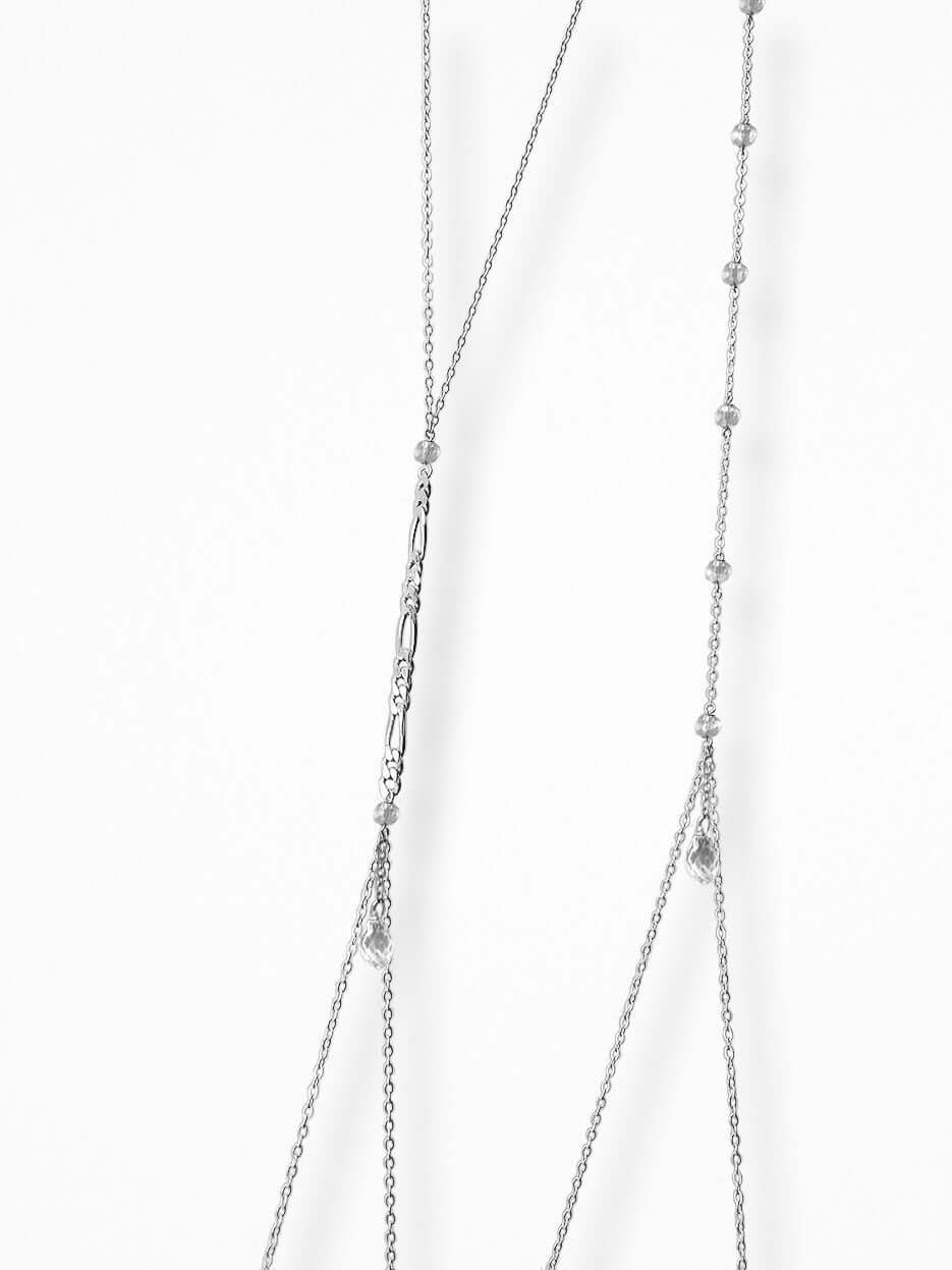 "HARNESS" CRYSTAL BODY CHAIN SILVER