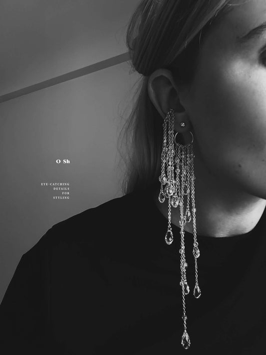 "LARMES DE GLACE" EAR SET VERMEIL