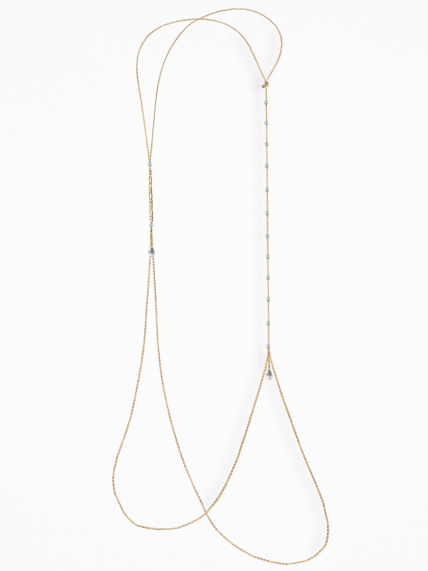 "HARNESS" CRYSTAL  BODY CHAIN VERMEIL