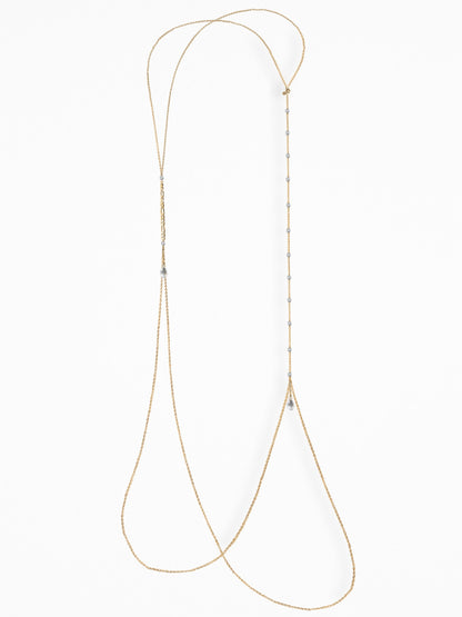 "HARNESS" CRYSTAL  BODY CHAIN VERMEIL