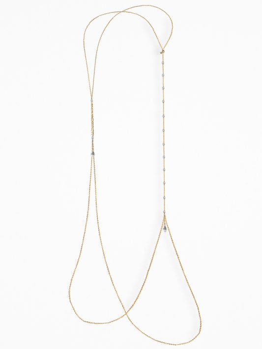 "HARNESS" CRYSTAL  BODY CHAIN VERMEIL