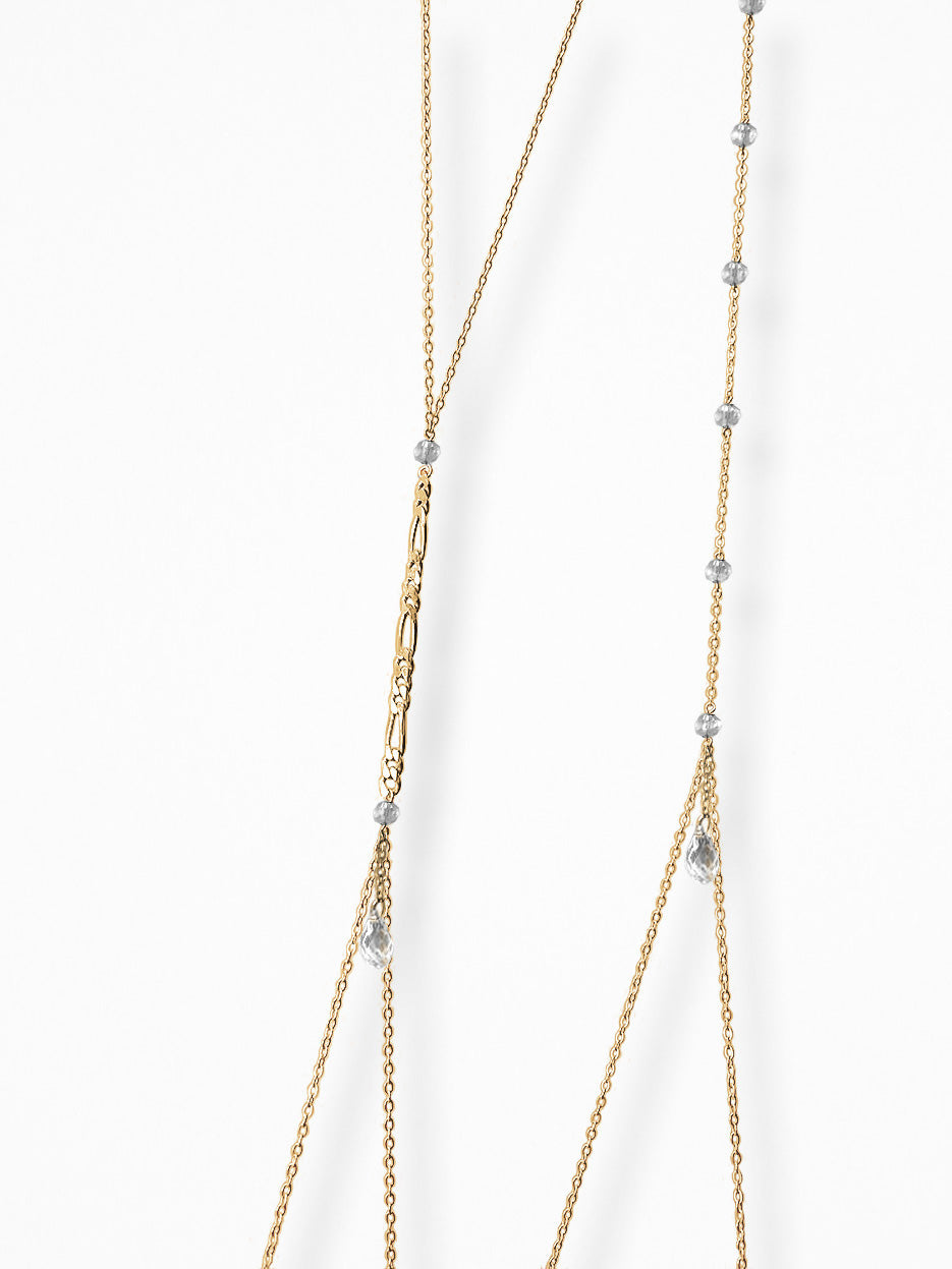 "HARNESS" CRYSTAL  BODY CHAIN VERMEIL