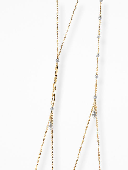 "HARNESS" CRYSTAL  BODY CHAIN VERMEIL