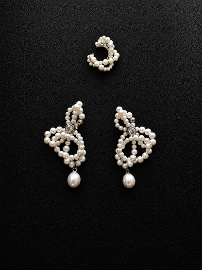 "LACE" EAR SET SILVER