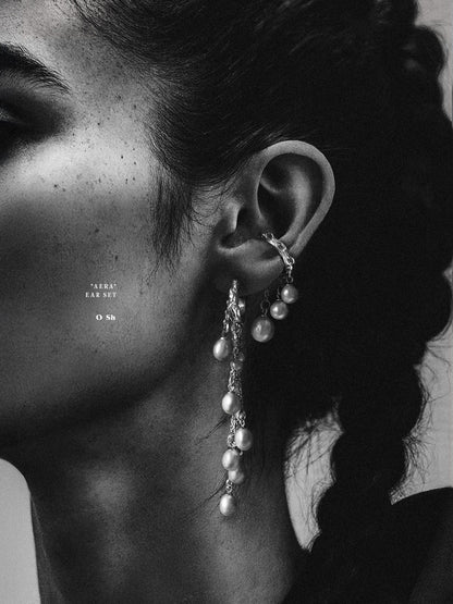 "AERA" EAR SET SILVER