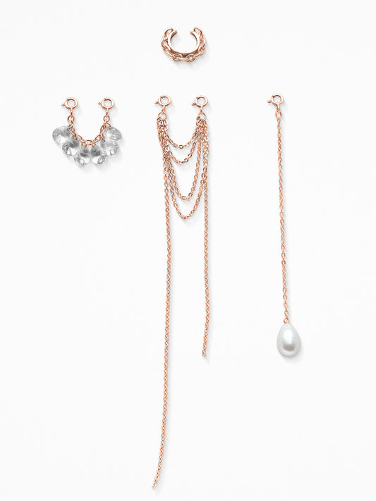 CHANGE-PENDANT EAR CUFF ROSE-GOLD VERMEIL