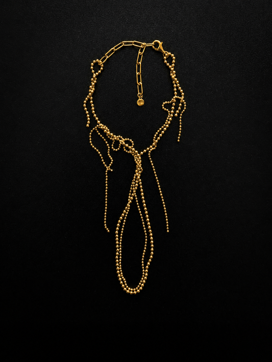 "RIPPED-CHAIN" EAR SET VERMEIL