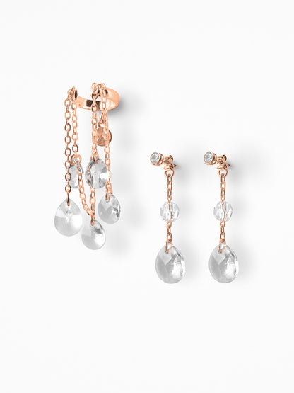 "GLIMMERLY" EAR SET ROSE-GOLD VERMEIL