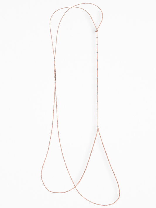 "HARNESS" CRYSTAL  BODY CHAIN VERMEIL