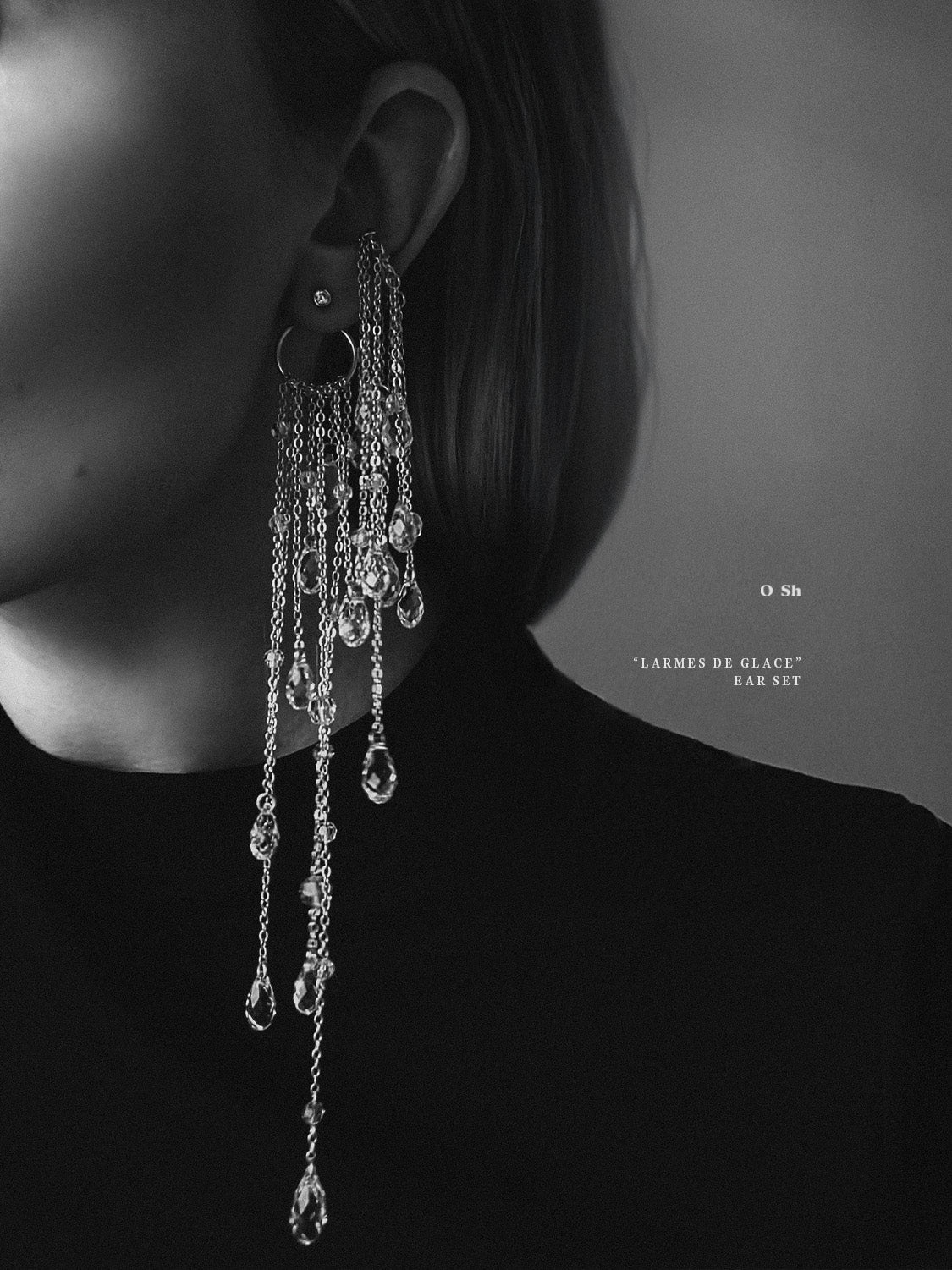 "LARMES DE GLACE" EAR SET SILVER