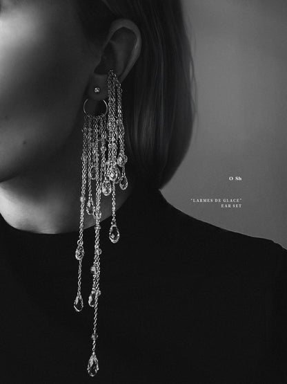"LARMES DE GLACE" EAR SET SILVER