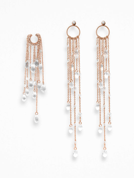 "LARMES DE GLACE" EAR SET VERMEIL