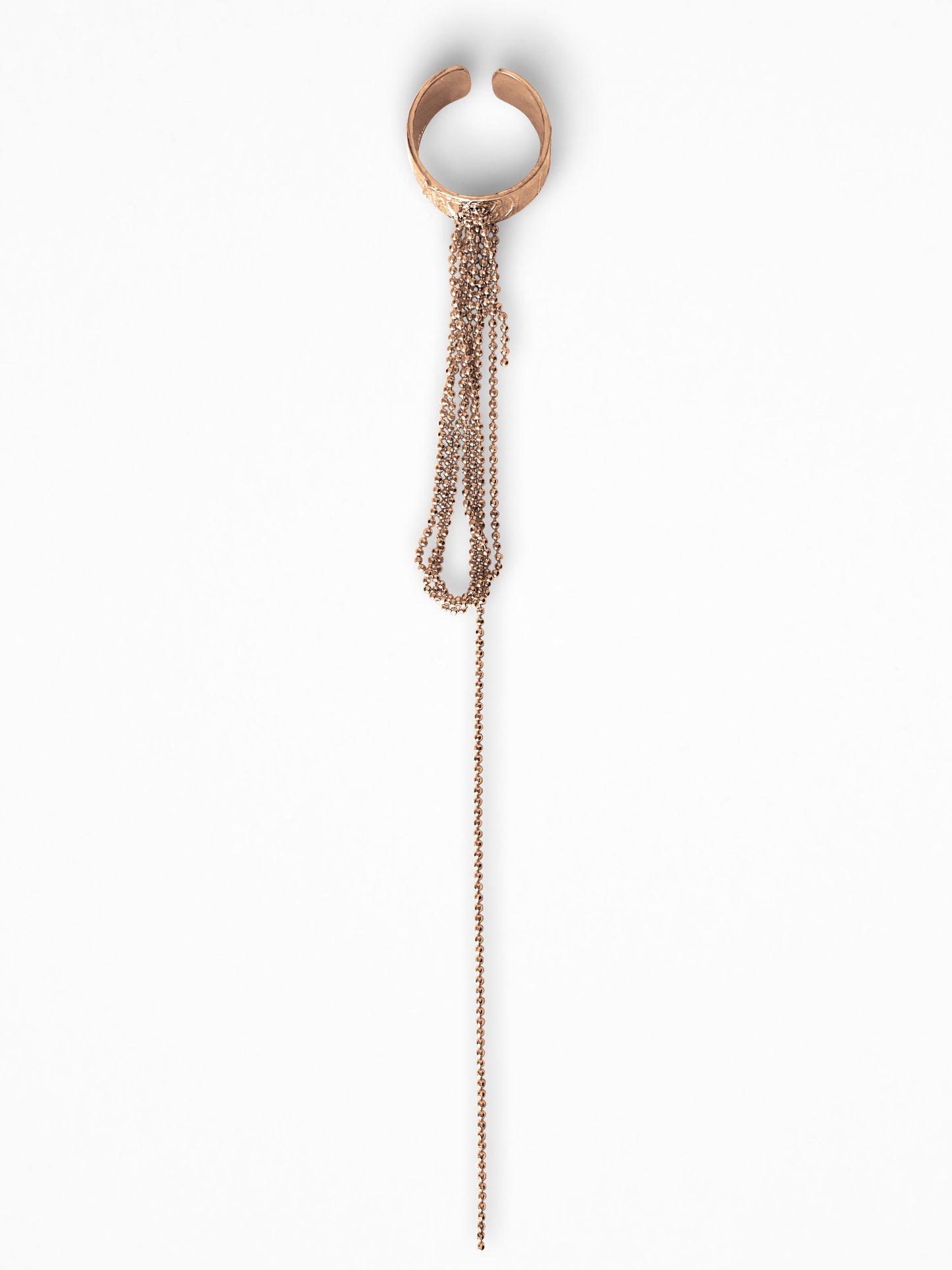 "RIPPED-CHAIN" RING ROSE-GOLD VERMEIL