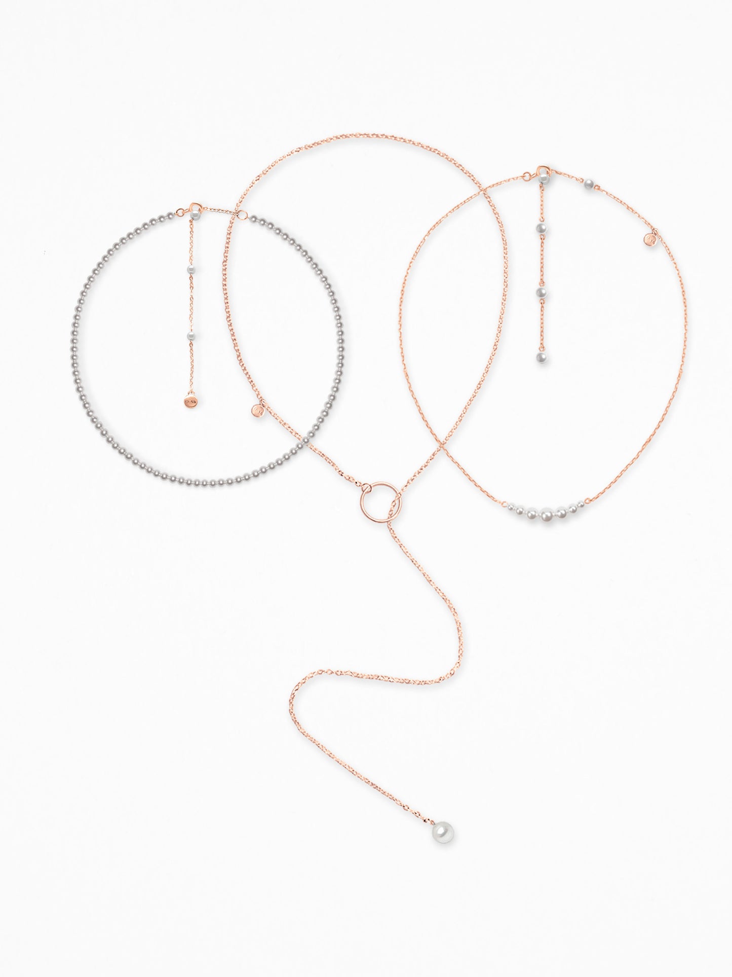 "TRINIQUE" NECK SET ROSE-GOLD VERMEIL