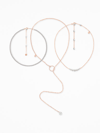 "TRINIQUE" NECK SET ROSE-GOLD VERMEIL