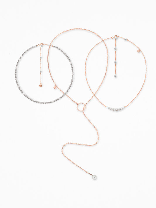"TRINIQUE" NECK SET ROSE-GOLD VERMEIL